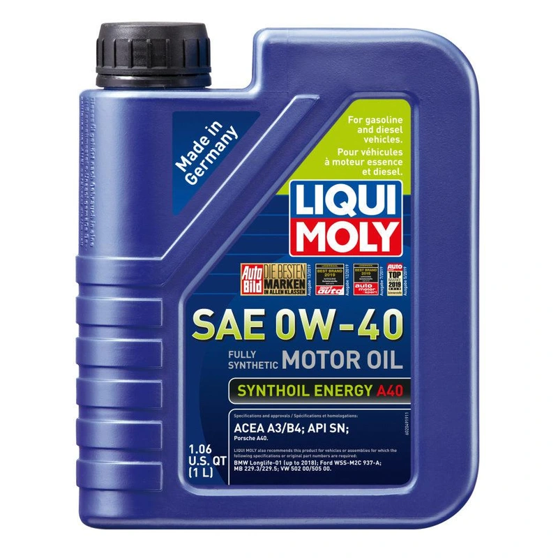 LIQUI MOLY 1L Synthoil Energy A40 Motor Oil SAE 0W40 (Comes in Case of 6 Units)