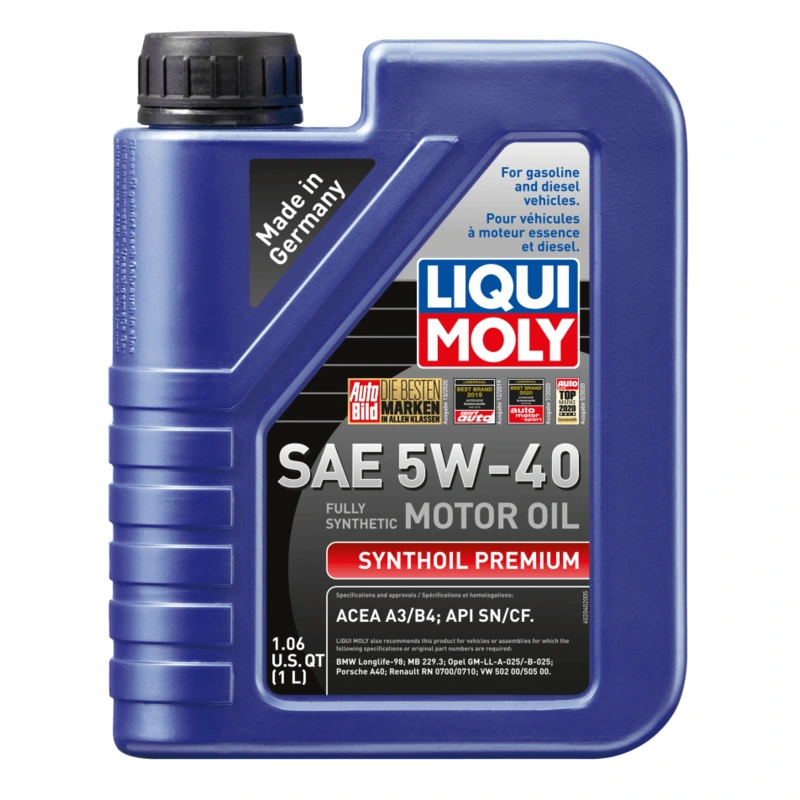 LIQUI MOLY 1L Synthoil Premium Motor Oil SAE 5W40 (Comes in Case of 6 Units)