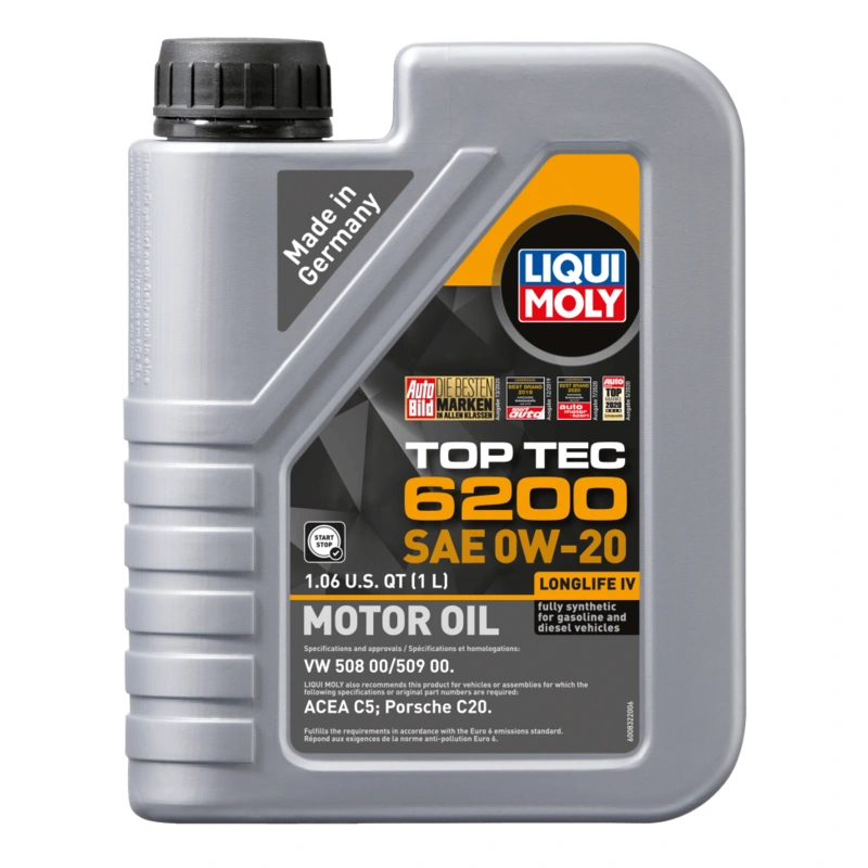 LIQUI MOLY 1L Top Tec 6200 Motor Oil SAE 0W20 (Comes in Case of 6 Units)